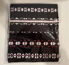 新品　幾何学模様 男女兼用 ニット風 マフラー