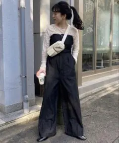 【kastane カスタネ】デニムベアサロペット