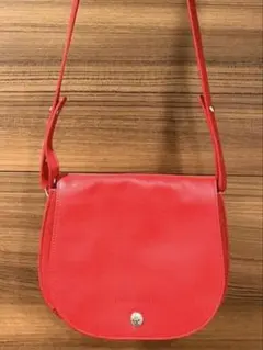 ロンシャン 赤 ショルダーバッグ ポシェット 本革