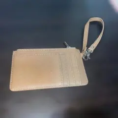 ベージュ合成皮革コインケース