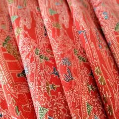 着物はぎれ　正絹　36×148cm　橙