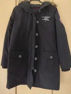 黒いフード付きダウンコート LOVETOXIC サイズL