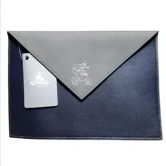 未使用 ドナルド フラットポーチ 封筒型 紺 レターポーチ 小物 クラッチバッグ