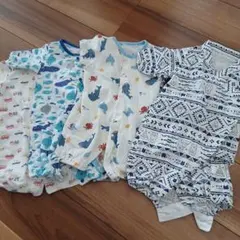 海洋生物・幾何学模様ロンパース4点セット