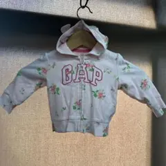 Baby GAP パーカー　ミミ付き　花柄　ピンク　薄手