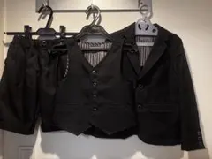 BRANSHES 黒 フォーマルスーツ ベスト付3点セット120cm