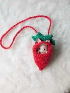 ハンドメイド いちご 着ぐるみ キーホルダー