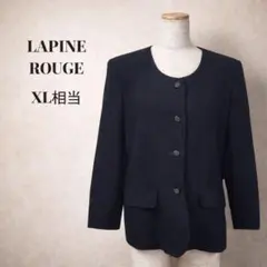 LAPINE ROUGE 黒 ノーカラージャケット ウール 無地 きれいめ