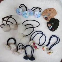女の子　ヘアゴムおまとめセット②　手作り ハンドメイド