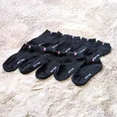 黒 10足まとめ売り　メンズソックス　ショートスニーカー くるぶしスポーツ 靴下