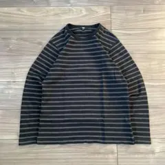 OLD UNIQLO striped l/s shirt L archive短丈