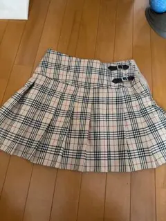 チェック柄プリーツスカート ベルト付き