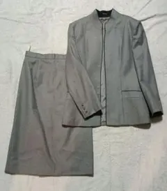 レディース ミセス Belle Peche グレー スカートセットアップ 11号