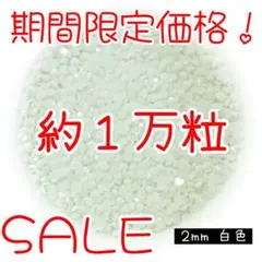 期間限定価格♥約1万粒 高分子ストーン ２mm（白色）デコうちわ ネイル