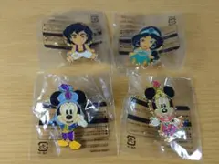 ディズニーシー ミッキー ミニー アラジン ジャスミン ピンバッジ 4個セット