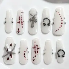 ネイルチップ シズニルック y2k パンク ピアス グランジ サブカル 韓国