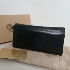 GANZO 二つ折り長財布 レザー ブラック 箱付きのサムネイル