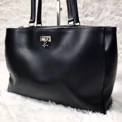 アニエスベー agnes b トートバッグ　ショルダーバッグ レザー 黒