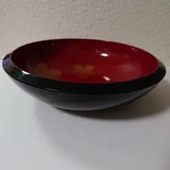 特選漆器 絵風花 山中塗 盛鉢 赤い漆器 金色の葉模様