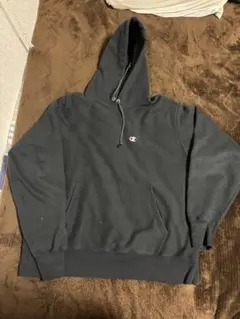 Champion パーカー 黒 ブラック 単色タグ復刻 00s リバースウィーブ