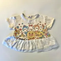アンパンマン 半袖Tシャツ サイズ100 綿 裾フリル アイボリー キッズ 子供のサムネイル