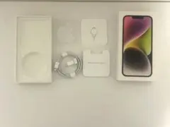 Apple iPhone 14 Starlight 128GBの箱と付属品