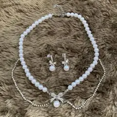 パール ネックレス ・ピアス　結婚式