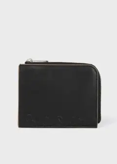 新品☆Paul Smith レザーボクシー コイン＆キーケース 牛革財布 黒＆黄