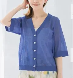 URBAN RESEARCH ROSSO デザインボタンシアーカーディガンのサムネイル