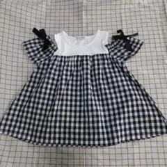 Material Blue bis ギンガムチェック トップス 120