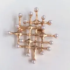 ブローチ パール 上品 大人可愛い アクセサリー 北欧風 メッシュ