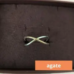 agate シルバー K10リング 13号