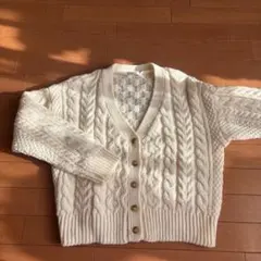 LOWRYS FARM ケーブル編みニットカーディガン　※お値下げ可