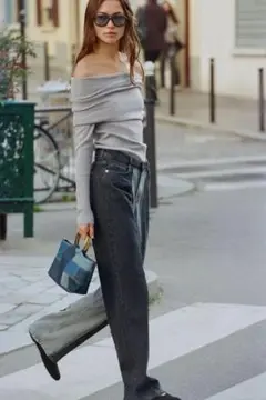 ZARA オフショルダーニットセーター 【未使用品】