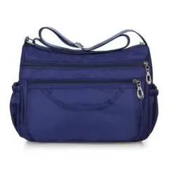 ナイロン 軽量 ショルダーバッグ 2Way 斜めがけ 肩掛け シンプル ブルー系