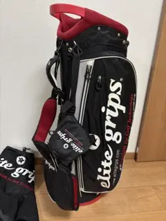 美品★お洒落★エリートelite grips キャディバッグ ブラック レッドのサムネイル
