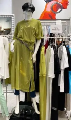GALLERIE メッシュロングカットソー マスタード 黄色 トップスのサムネイル