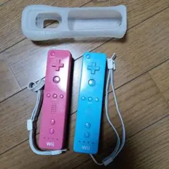 Wii リモコンプラス　ブルー 　 ピンク　 2個セット　カバー1本付き