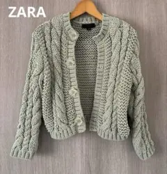 ZARA ケーブル編み クロップドカーディガン