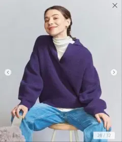 beauty&youth スキッパーショートニットプルオーバー