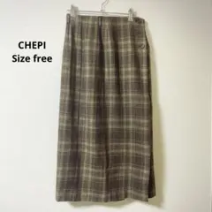 CHEPI チェック柄タイトスカート ウール a336