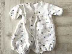 ふくろう柄コットンロンパース 50-60cm