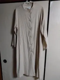 Crea delice　クリアデリス　スタンドカラー生成りコットンリネンコート