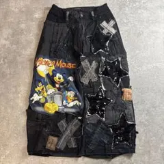 リメイクパンツ クラッシュ ミッキー パッチワーク ワイド vol.271 