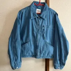 ZARA 青 デニムジャケットのサムネイル