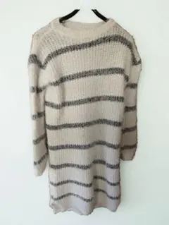 PARK GIRL ストライプ ニットワンピース ホワイト M