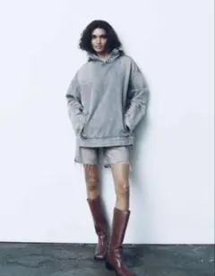 ZARA フード付きデニムジャケット