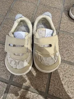 イフミー　カラン　ベージュ レース スニーカー 14cm