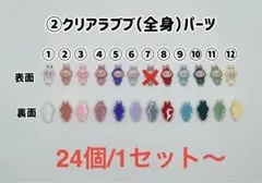 ②クリアラブブ（LABUBU） ネイルパーツ（全身）22個/1セット