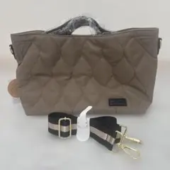 スタイルオン　リズデイズ ベージュ キルティング トートバッグ